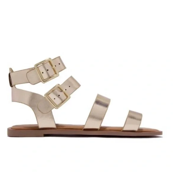 !! NEW !! Strappy Gladiator Sandals in Gold Champagne - Picture 2 of 12